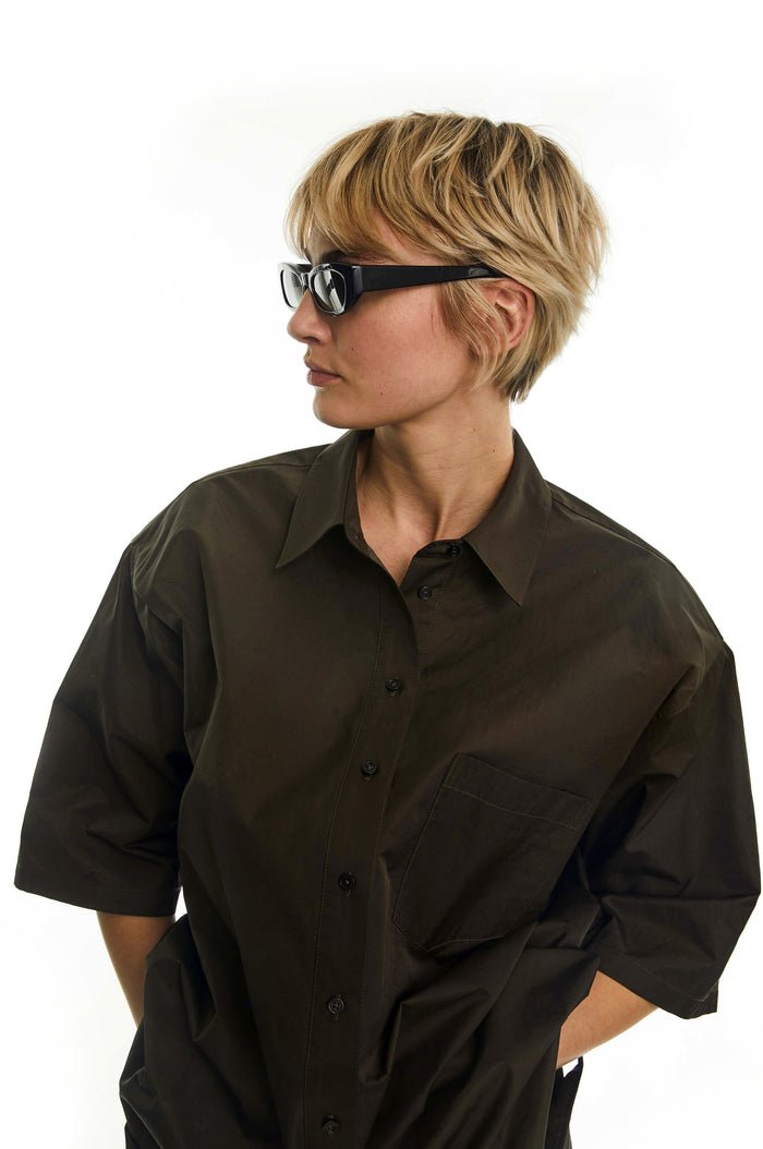 oval square Work Shirt Forest Night - KYOTO - oval square
