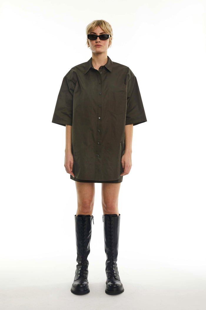 oval square Work Shirt Forest Night - KYOTO - oval square