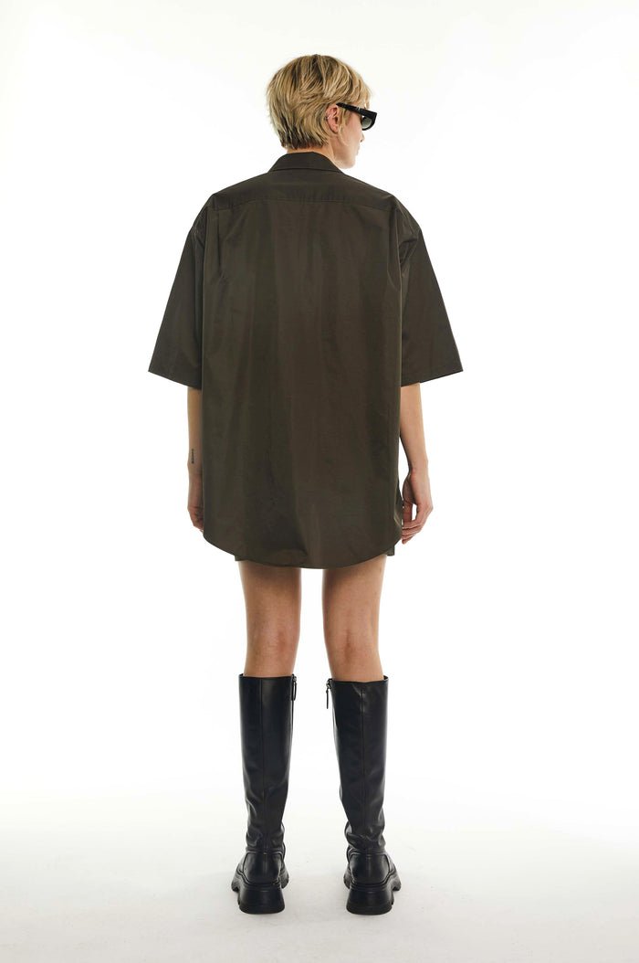 oval square Work Shirt Forest Night - KYOTO - oval square