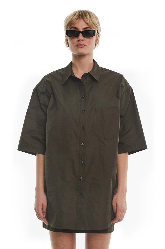 oval square Work Shirt Forest Night - KYOTO - oval square