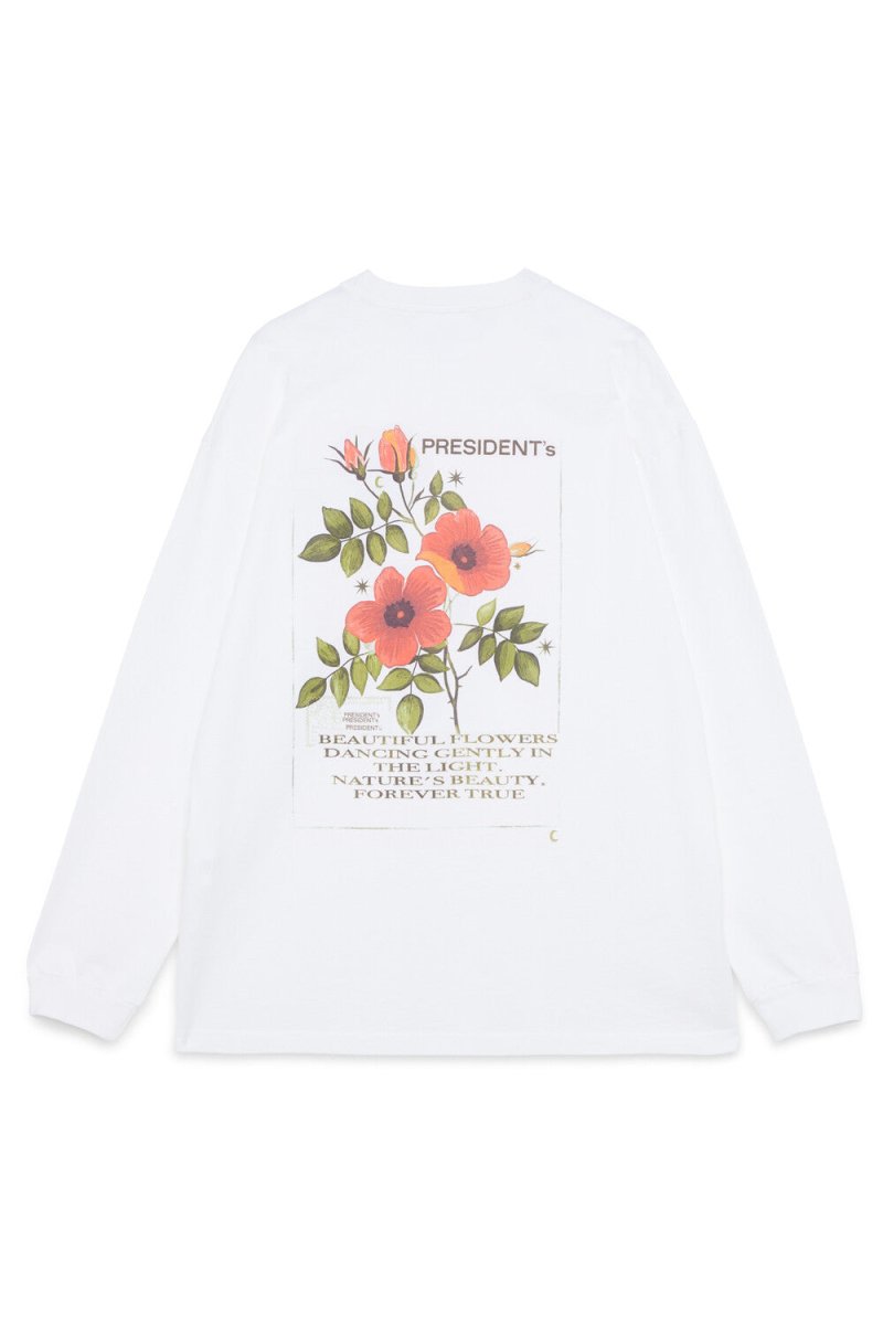 PRESIDENT’s T-Shirt L/S Red Flower P'S Off White - KYOTO - PRESIDENT’s