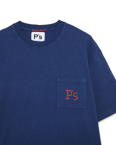 PRESIDENT’s T-Shirt Pocket S/S P'S Blue Washed - KYOTO - PRESIDENT’s