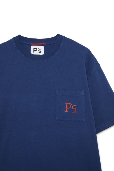 PRESIDENT’s T-Shirt Pocket S/S P'S Blue Washed - KYOTO - PRESIDENT’s