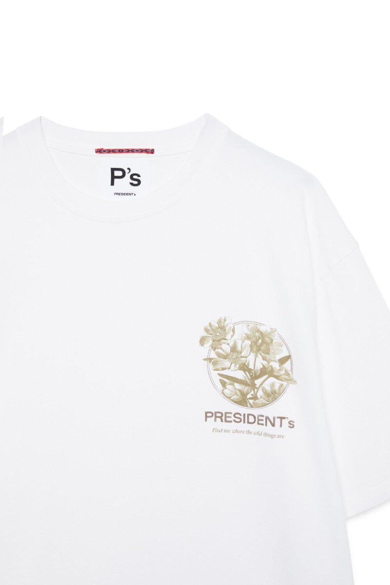 PRESIDENT’s T-Shirt S/S Small Flower P'S Off White - KYOTO - PRESIDENT’s