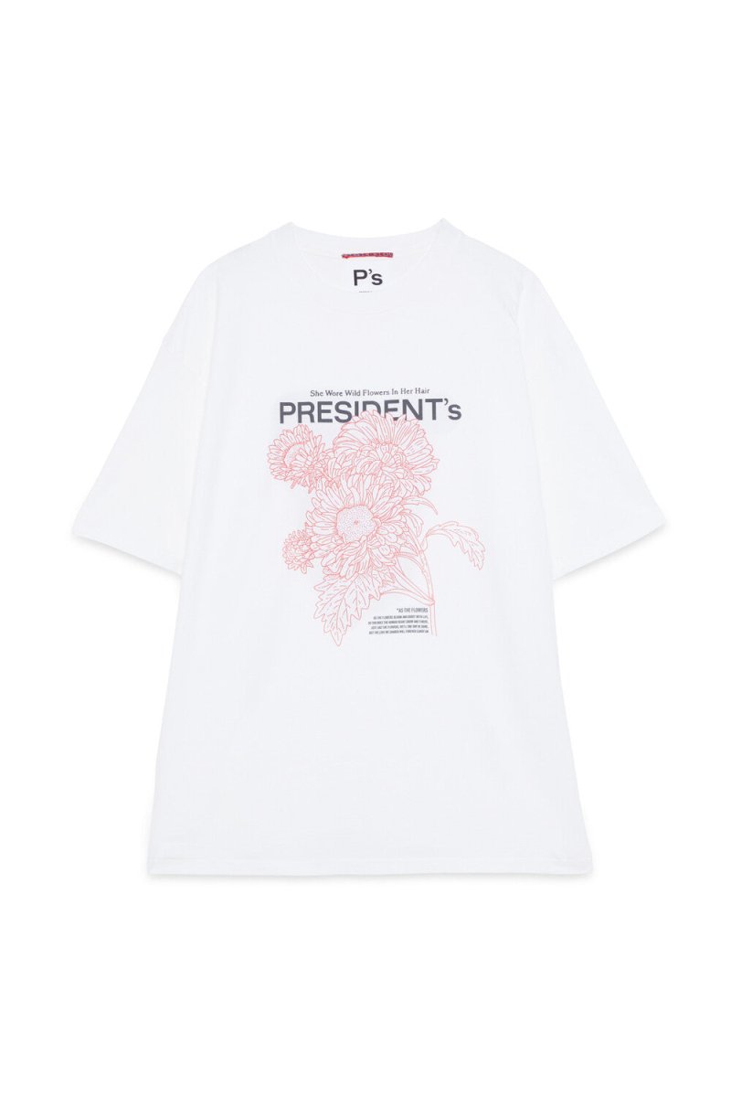 PRESIDENT’s T-Shirt S/S Wild Flower P'S Off White - KYOTO - PRESIDENT’s