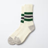 R1255 Oldschool Crew Socks - Green/Charcoal - KYOTO - RoToTo