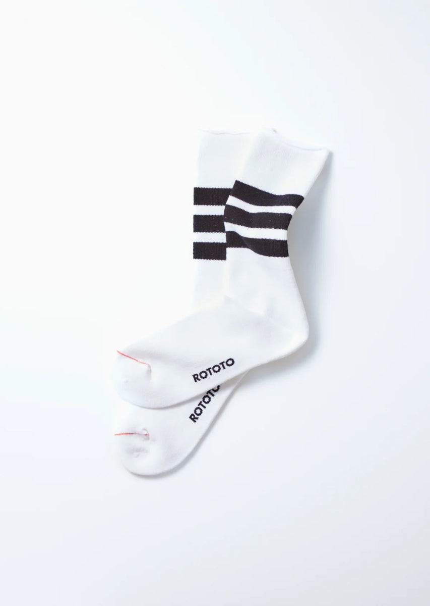 ROTOTO R1399 WHITE/BLACK socks - KYOTO - ROTOTO