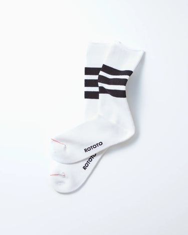 ROTOTO R1399 WHITE/BLACK socks - KYOTO - ROTOTO