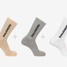 Salomon EVERYDAY Socks 3-PACK Vanilla Ice/Metal/Hazelnut - KYOTO - Salomon