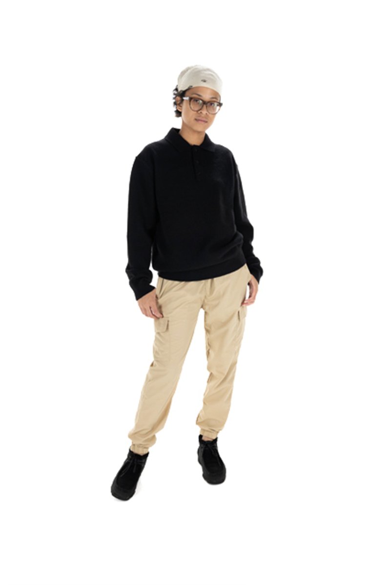 Taikan Marle L/S Polo Sweater-Black - KYOTO - Taikan
