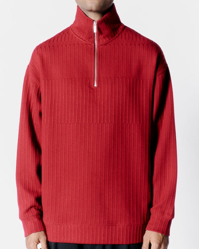 vous Loop Zip Sweater Red - KYOTO - vous décidez