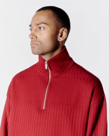 vous Loop Zip Sweater Red - KYOTO - vous décidez