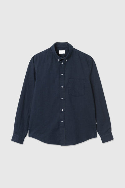 Wood Wood Adam classic flannel shirt Navy - KYOTO - Wood Wood